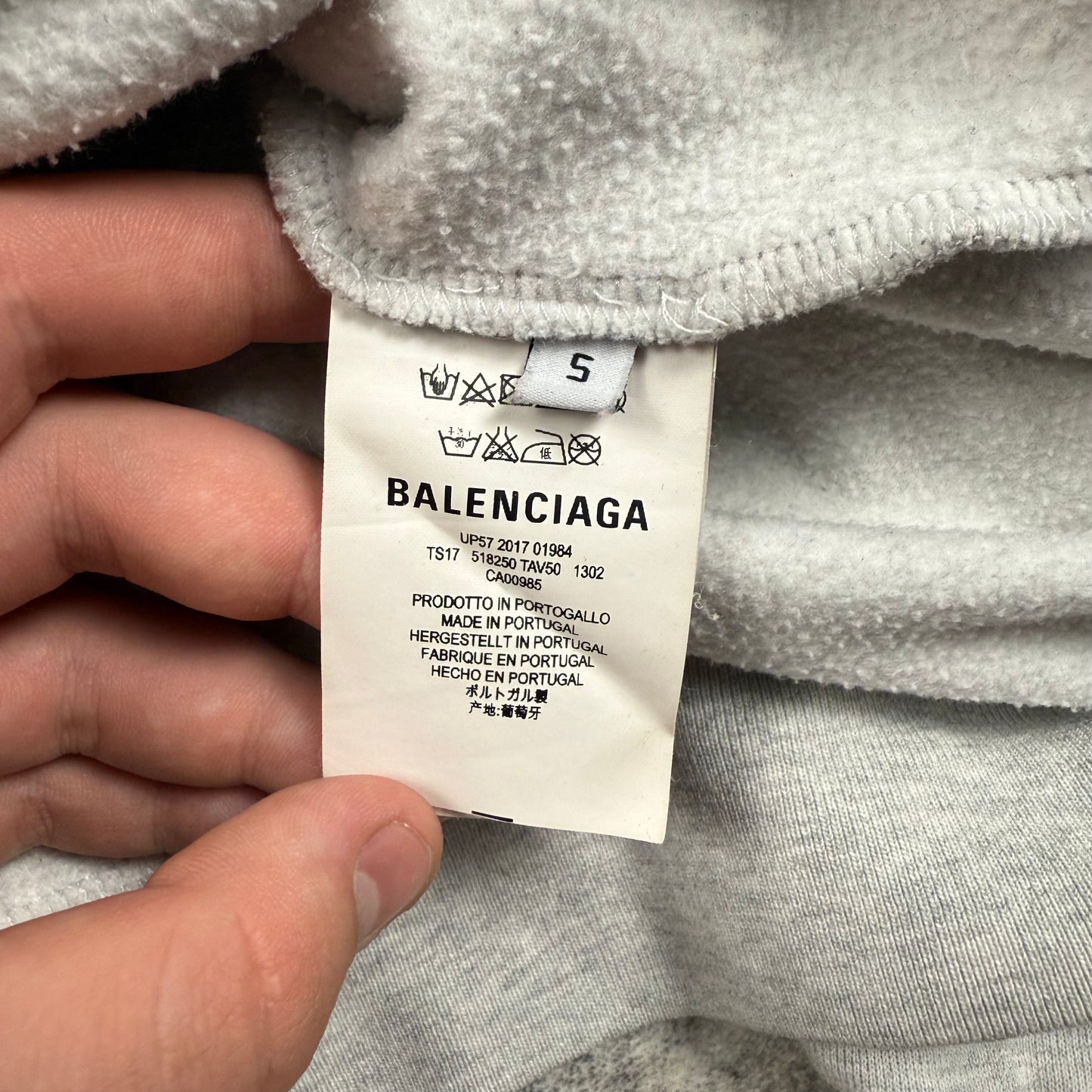 Balenciaga Logo Patch Hoodie Grey/Pink (2017)