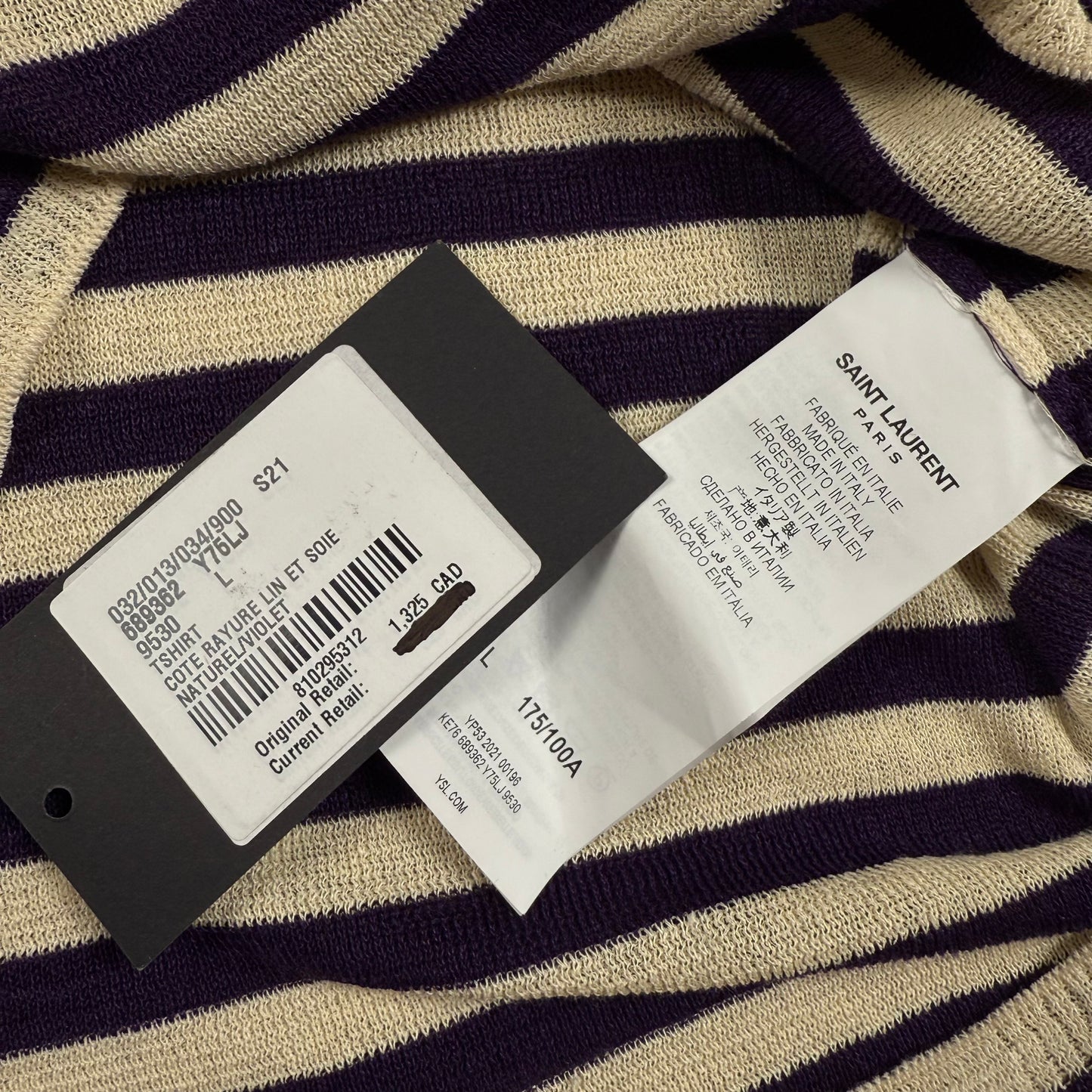Saint Laurent Paris Striped Knit ‘Violet’ Long Sleeve