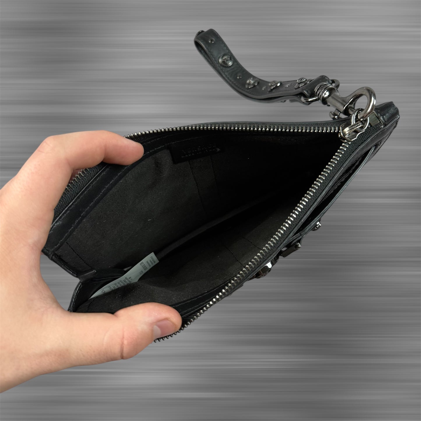 Versace SS13 Leather clutch with studs