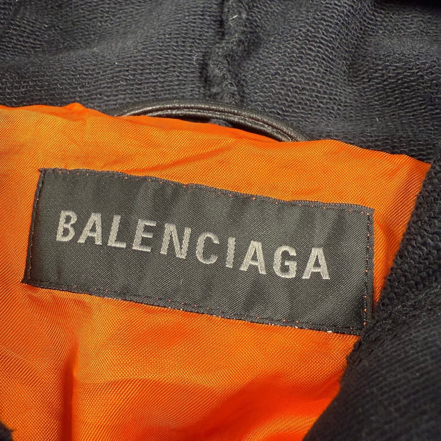 Balenciaga AW22 Leather MA-1 Oversized Hooded Bomber Jacket