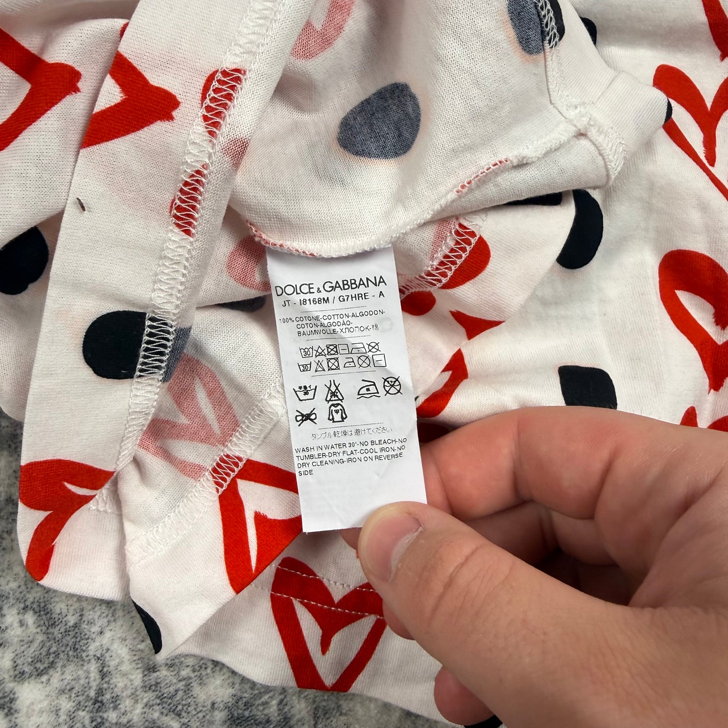 Dolce & Gabbana Heart & Polka Dot All-Over Print T-Shirt