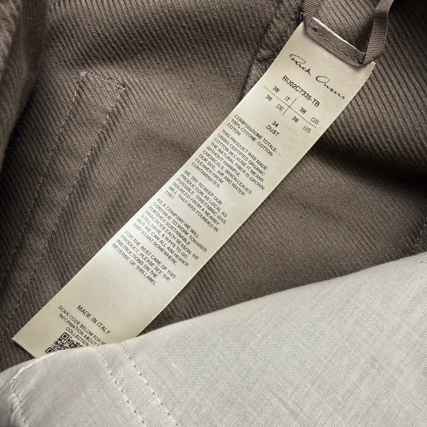 Rick Owens Flared Cotton Twill “Dust” Pants