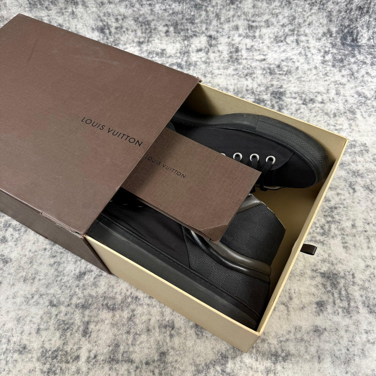 Louis Vuitton Damier Graphite Black High-Top Sneakers