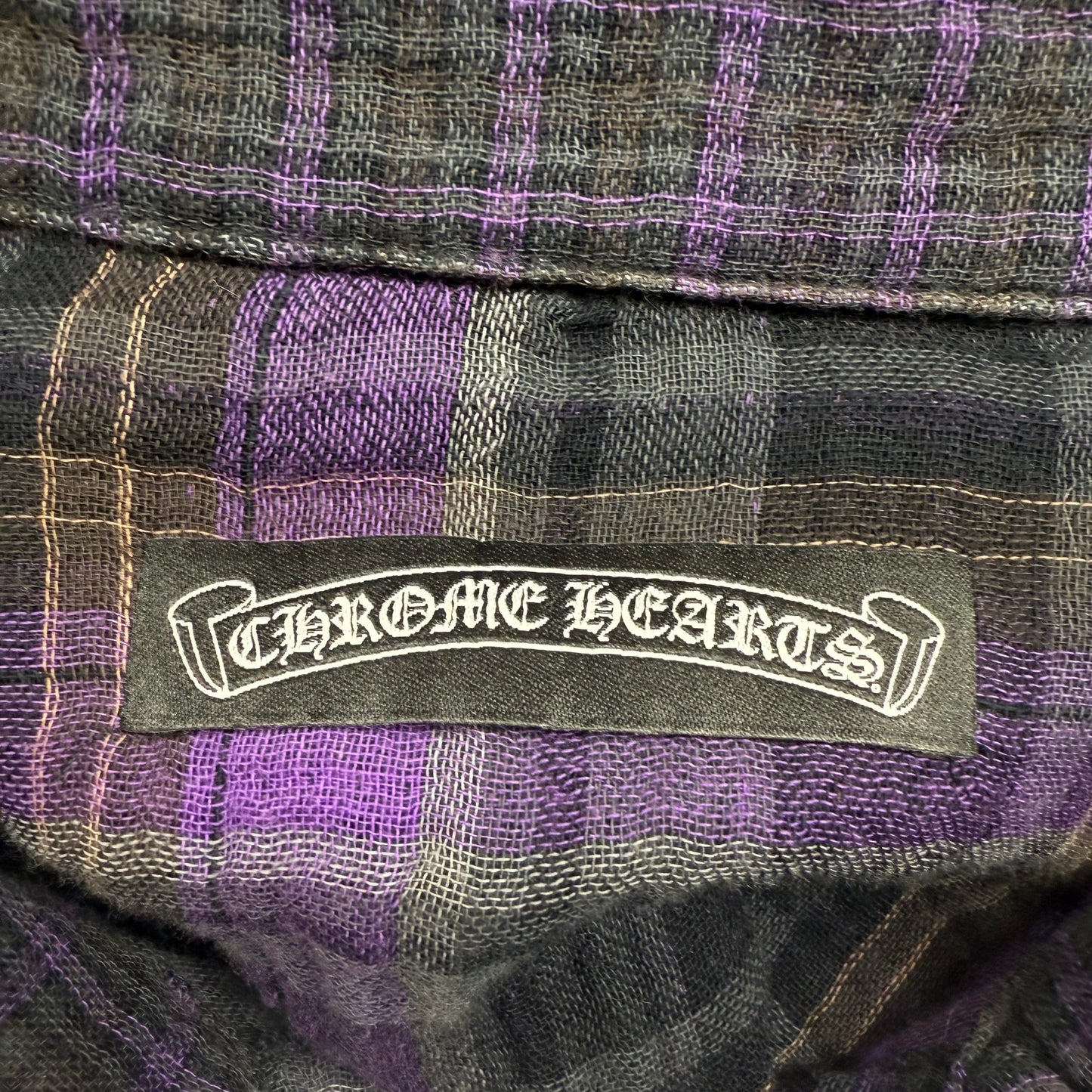 Chrome Hearts 2000s Purple/Grey Leather
Cross Fluer Flannel