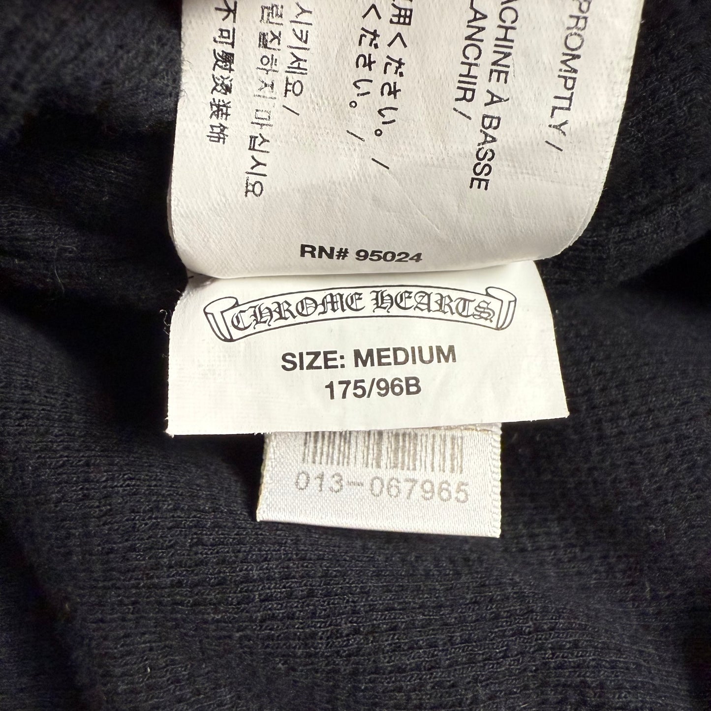 Chrome Hearts Thermal Dagger Zip Hoodie ‘Black’