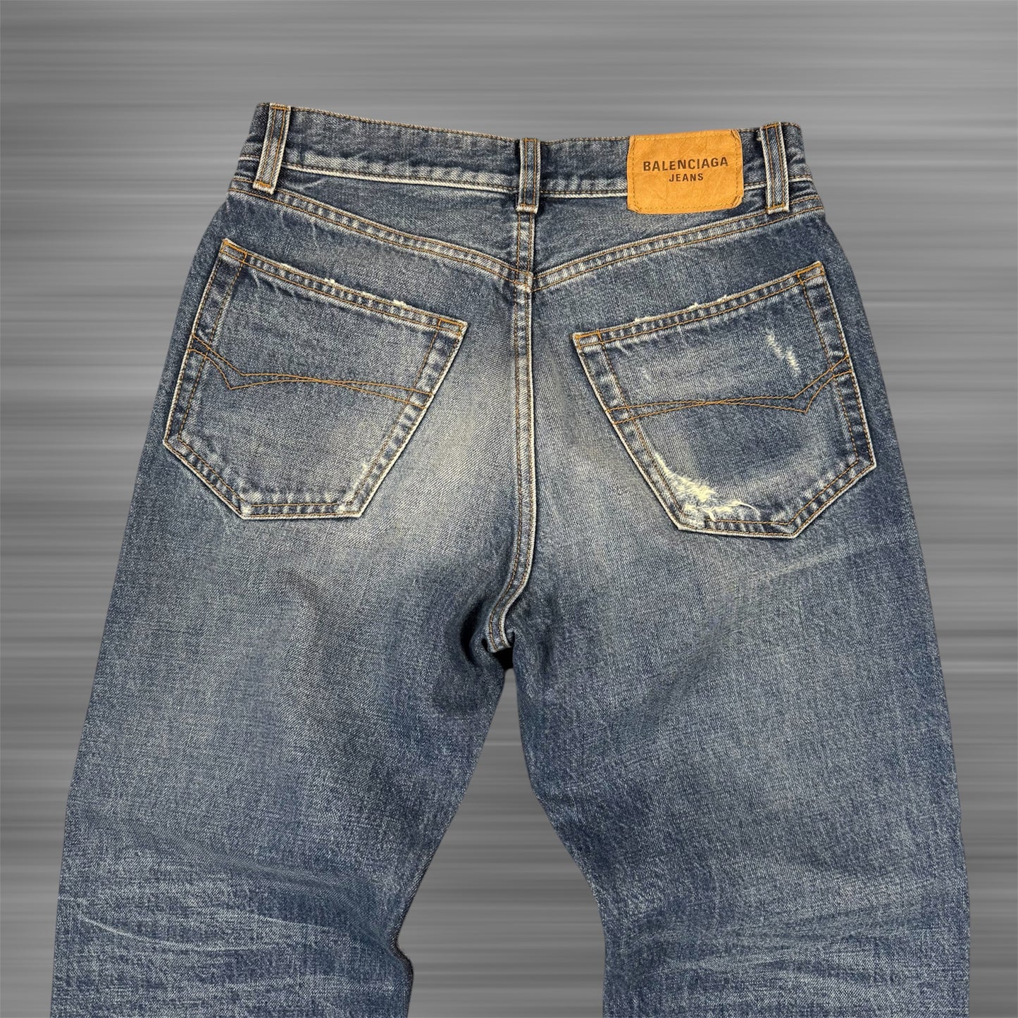 Balenciaga Denim Distressed Blue Jeans