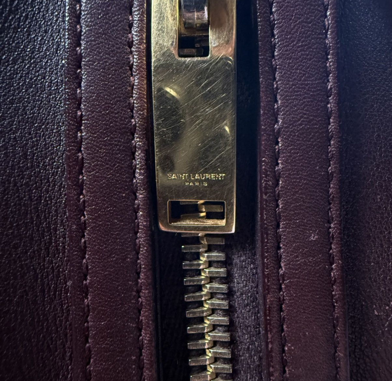 Saint Laurent Paris Oxblood/Burgundy Bucket Bag