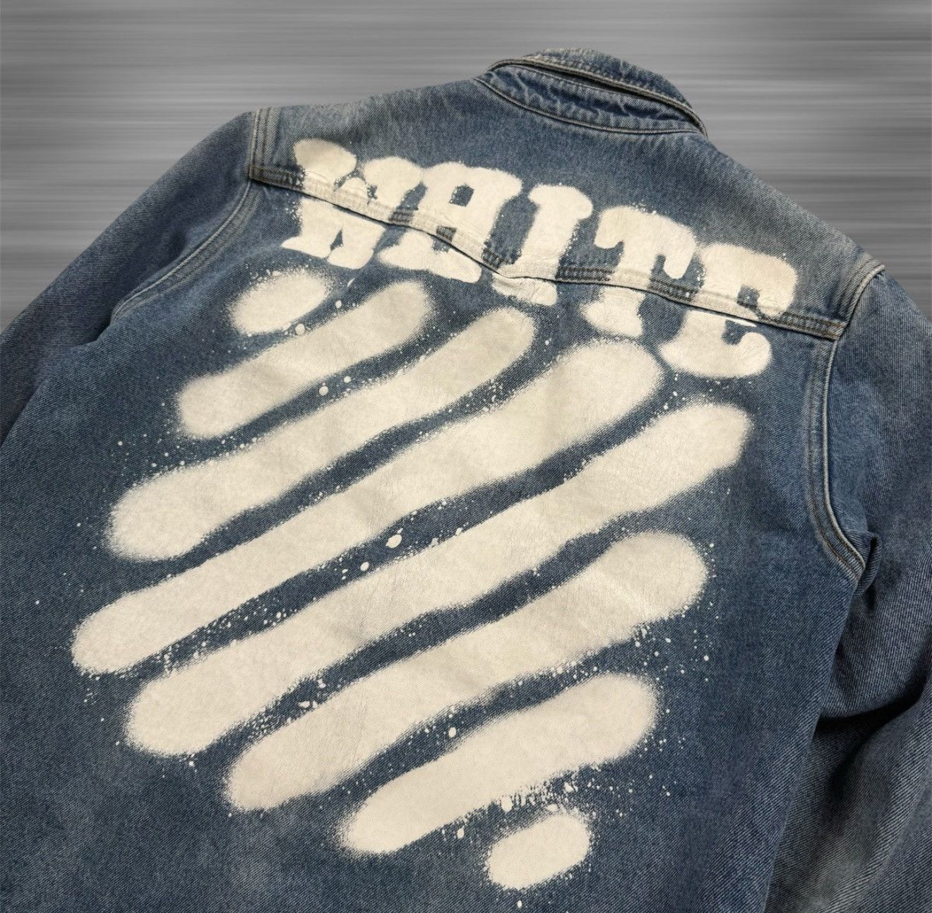 OFF-WHITE Diagonal Spray Denim Button-Up