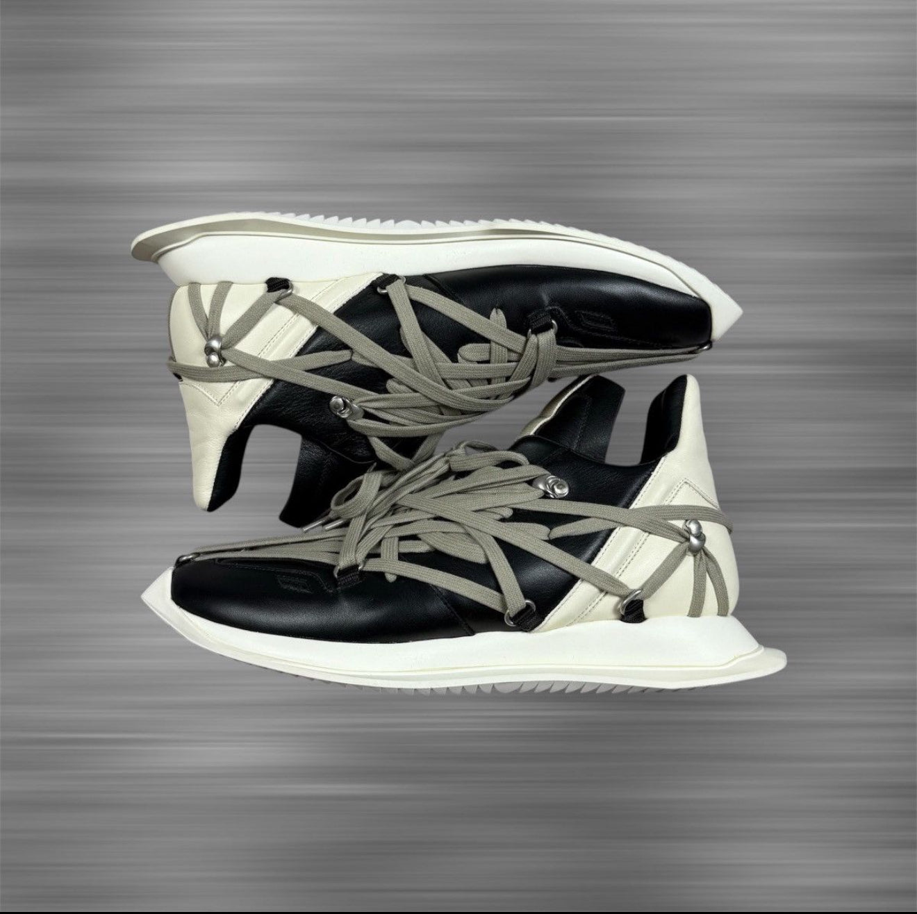 Rick Owens Megalace Runner Black and Beige