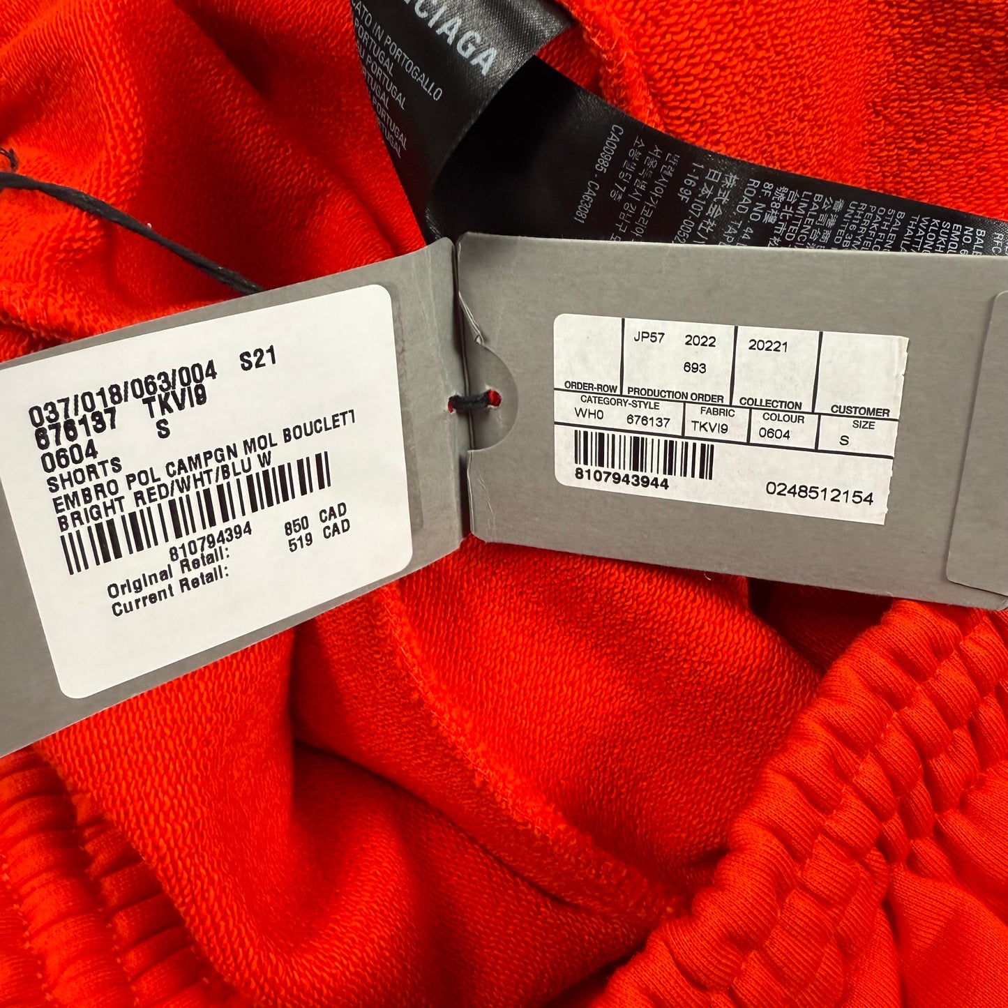 Balenciaga Small Logo ‘Red’ Shorts