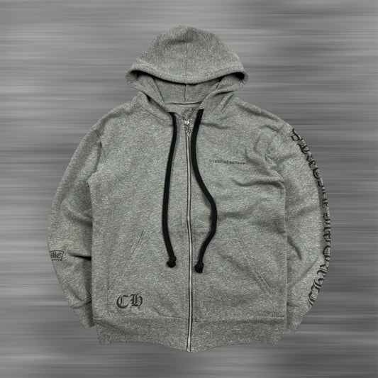 Chrome Hearts T-Bar F*** You Zip-Up Hoodie Heather Grey
