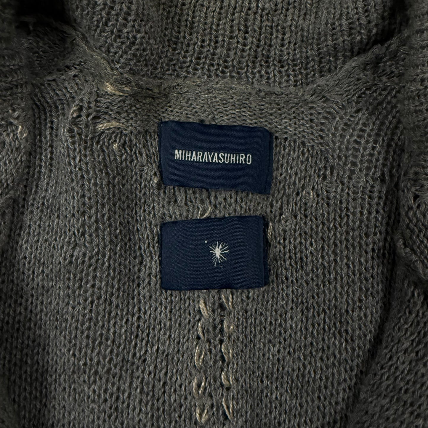 MIHARA YASUHIRO DISTRESSED CARDIGAN Gray