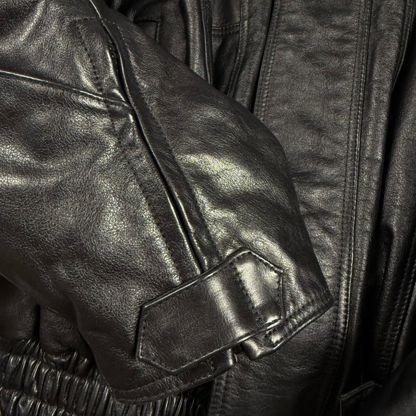 Balenciaga SS23 Leather Interlock Logo Biker Jacket