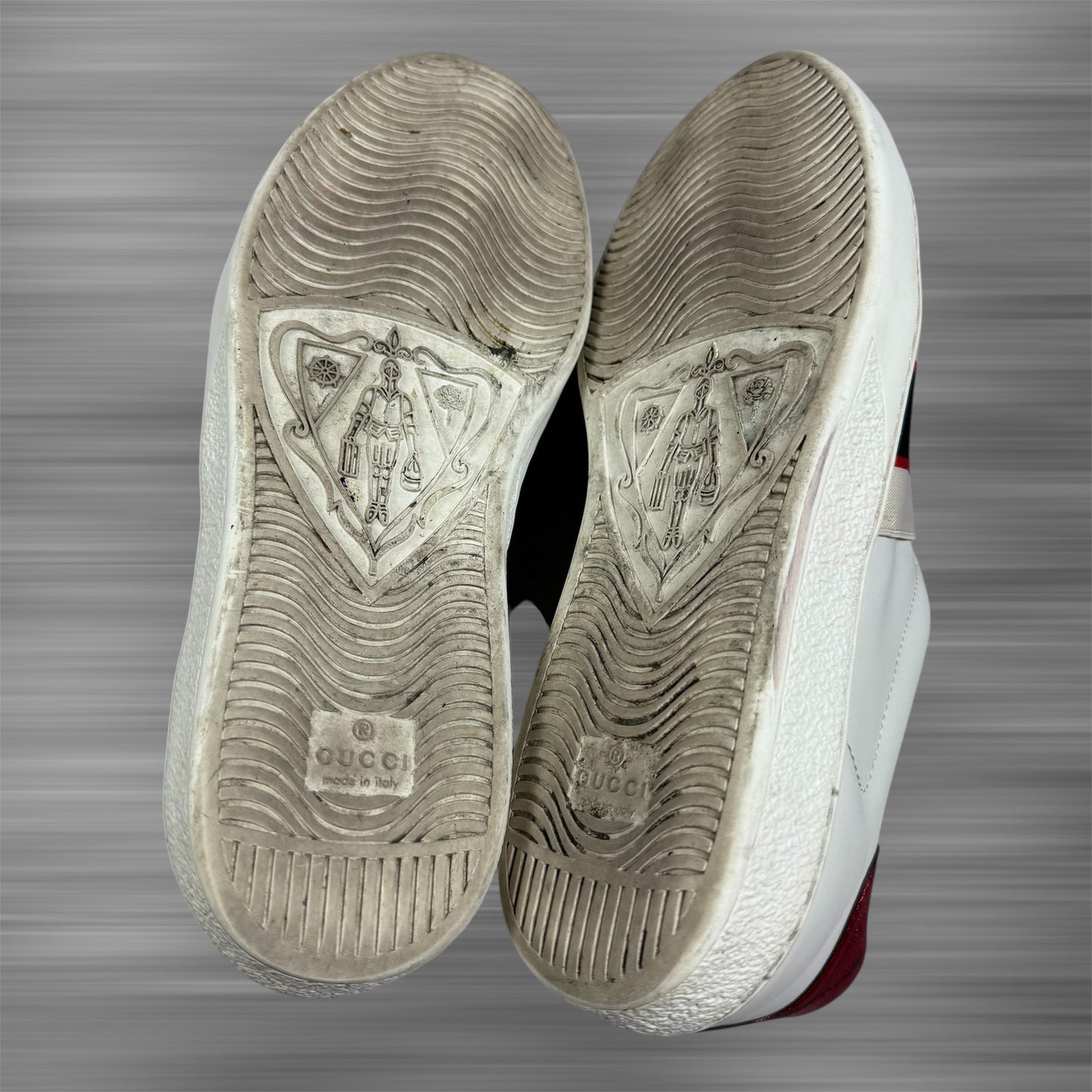 GUCCI ACE Band Logo White Leather Shoes