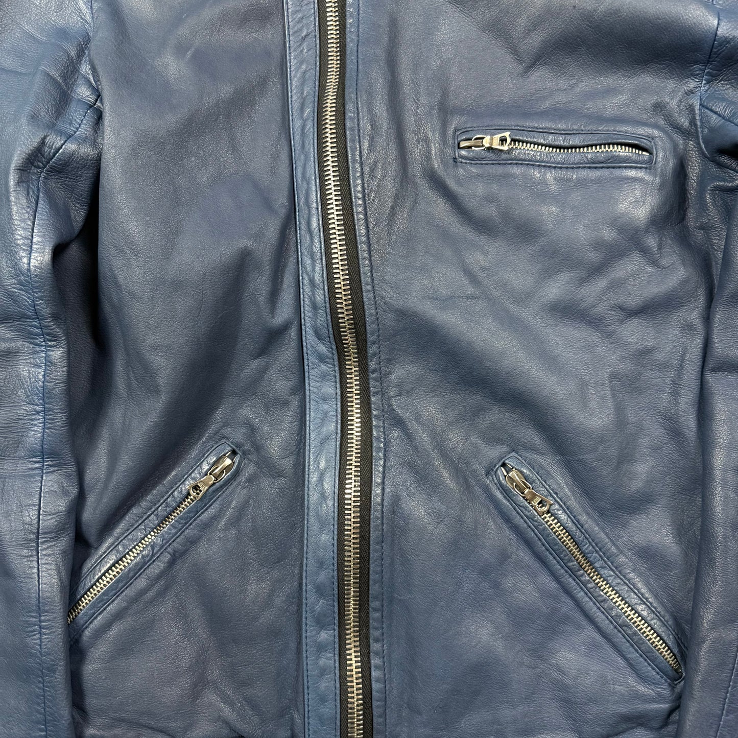 The Viridi Anne leather biker zipper jacket