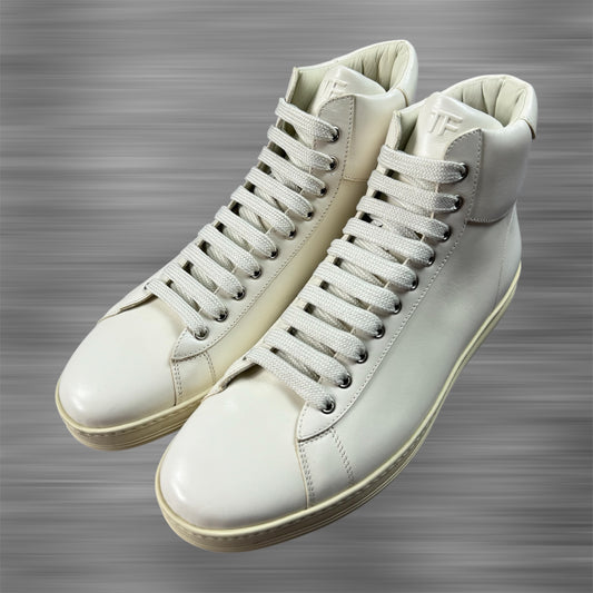 TOM FORD White Leather Russell High Top Shoes