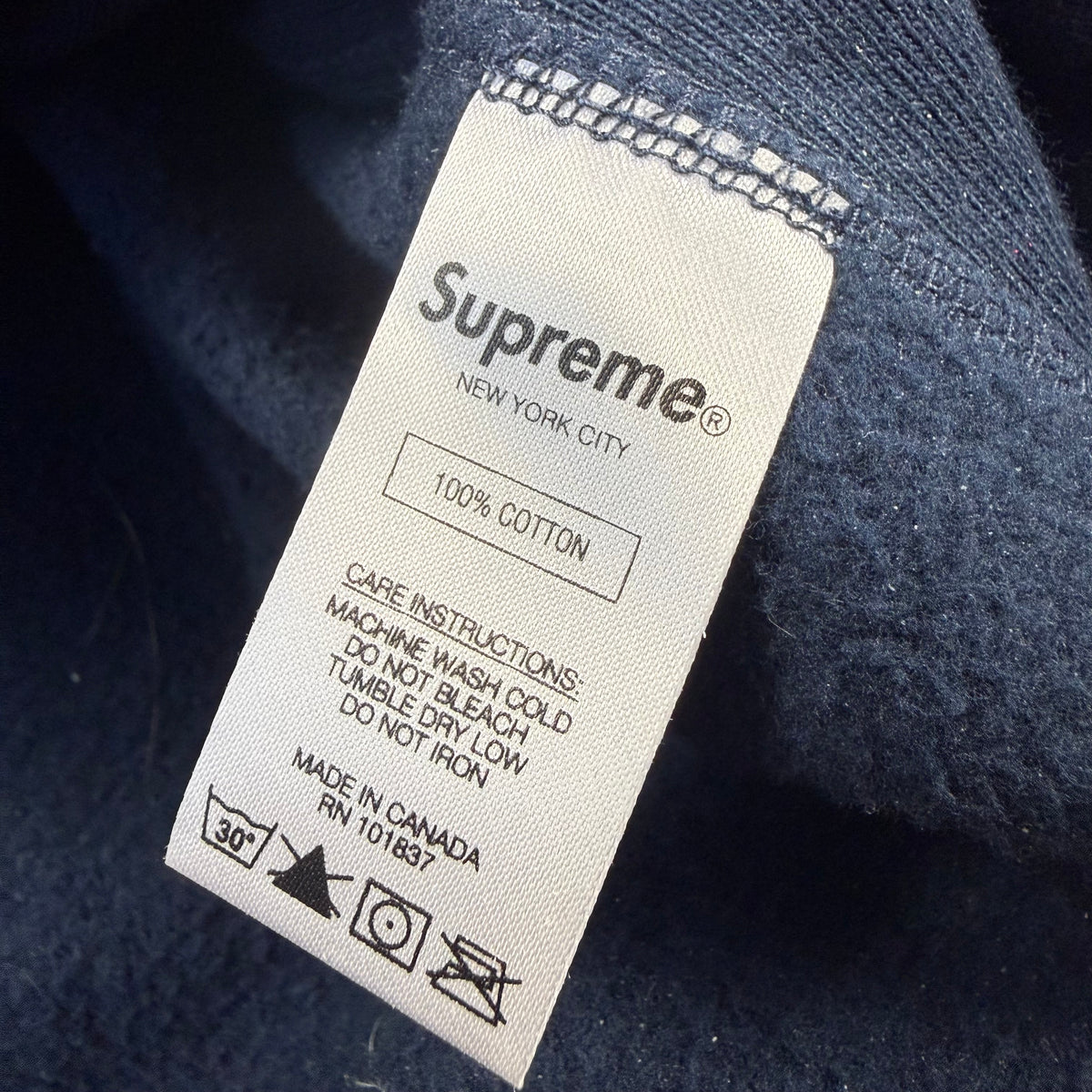 Supreme Water Arc Logo Hooded Sweatshirt Navy