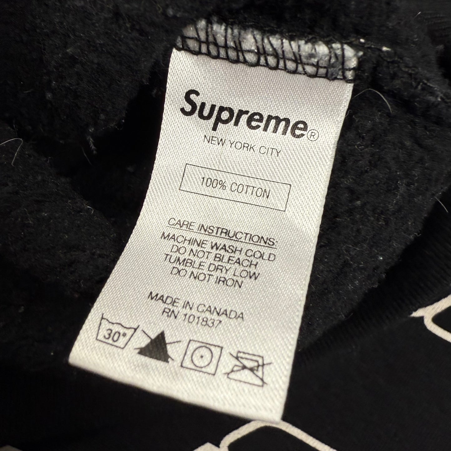 Supreme SS18 Repeat Zip Up ʼBlack’ Hoodie