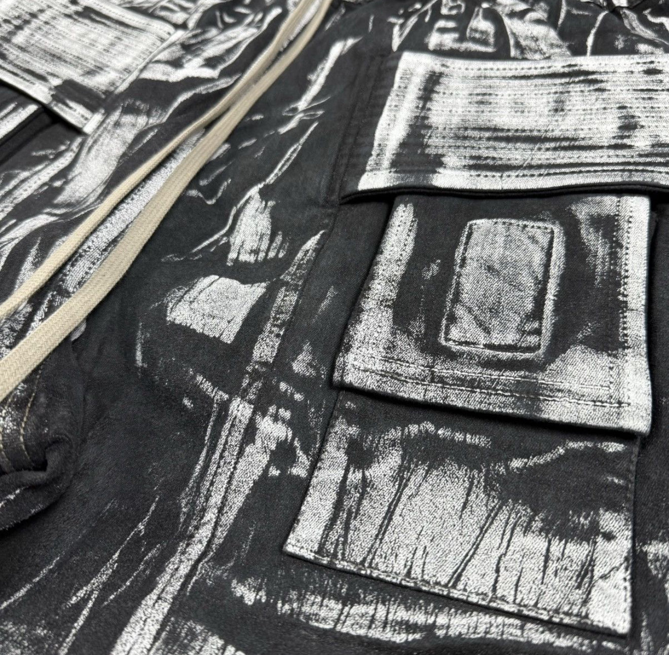 Rick Owens Drkshdw White waxed Sweatpants