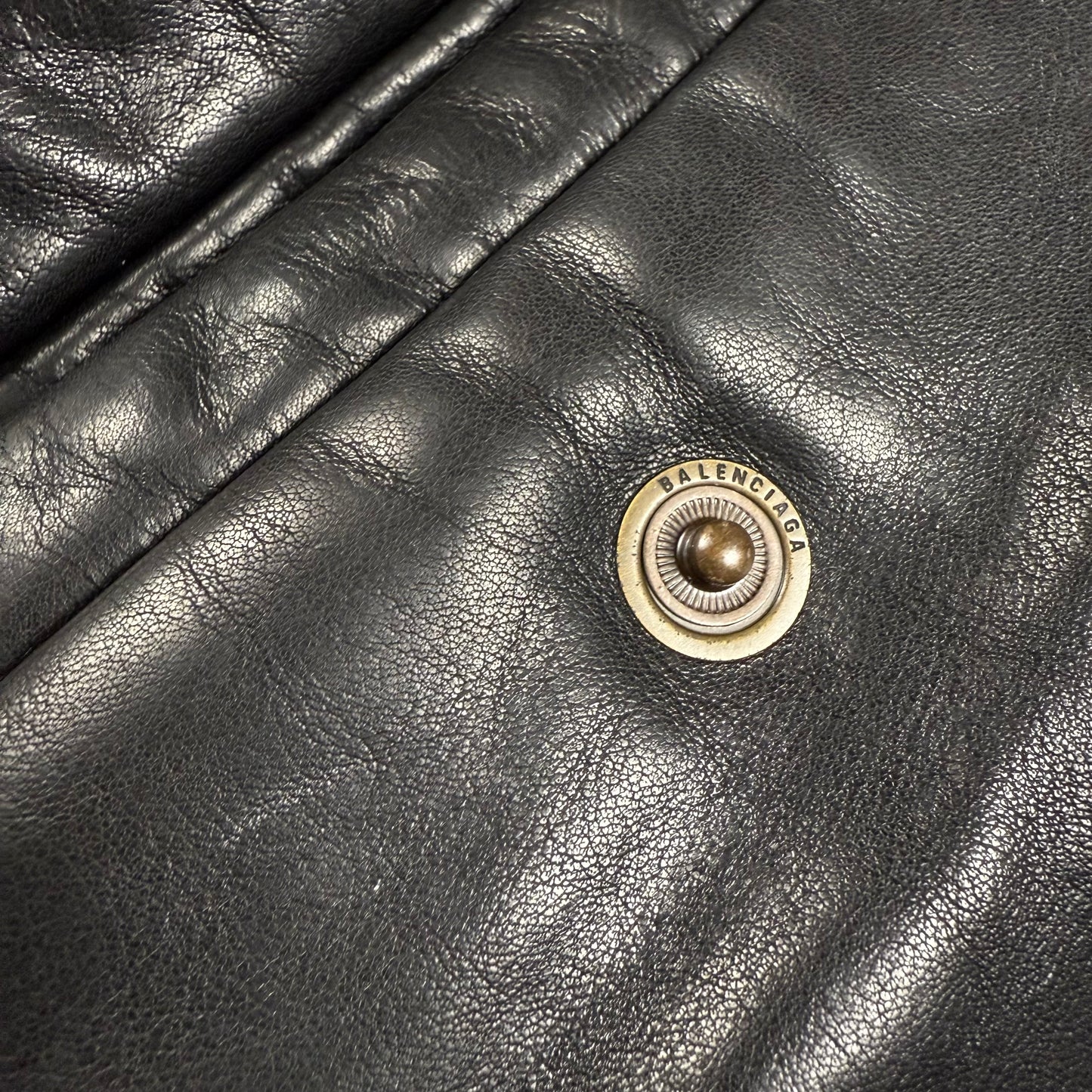 Balenciaga AW22 Leather MA-1 Oversized Hooded Bomber Jacket