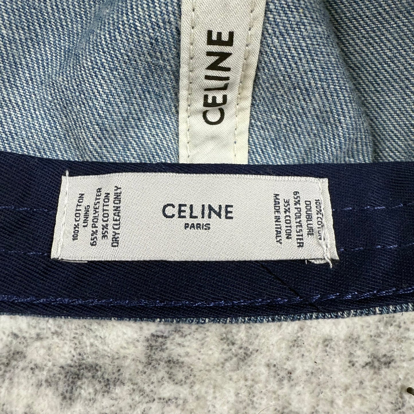 Celine Paris C Logo ‘Blue’ Denim Baseball Cap