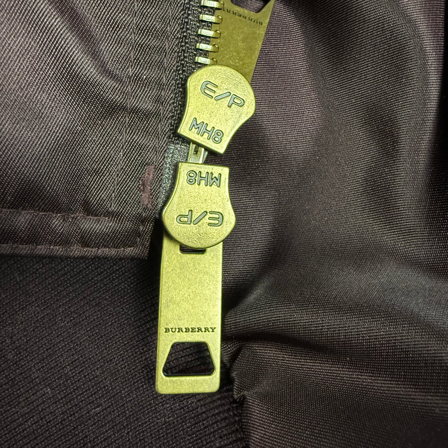 Burberry Satin Bomber Jacket with Check Undercollar