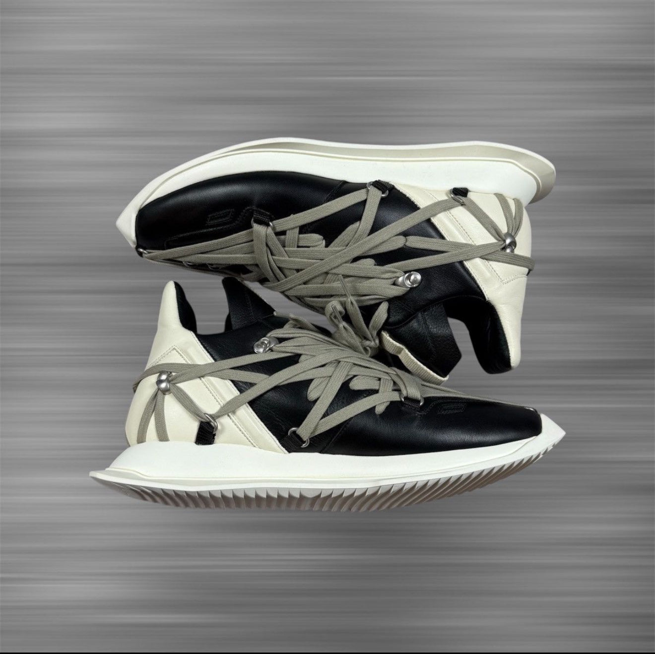 Rick Owens Megalace Runner Black and Beige