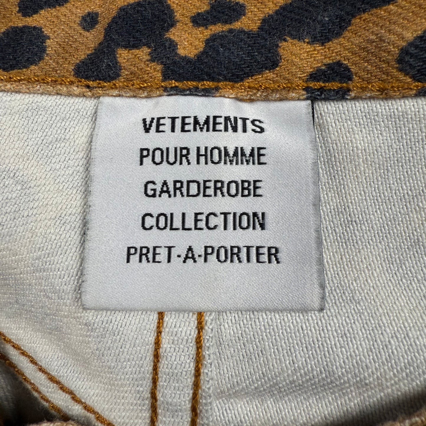 Vetements Leopard Denim Shorts