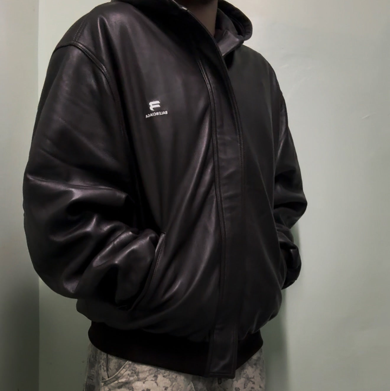 Balenciaga Sporty B Taxi Leather Jacket