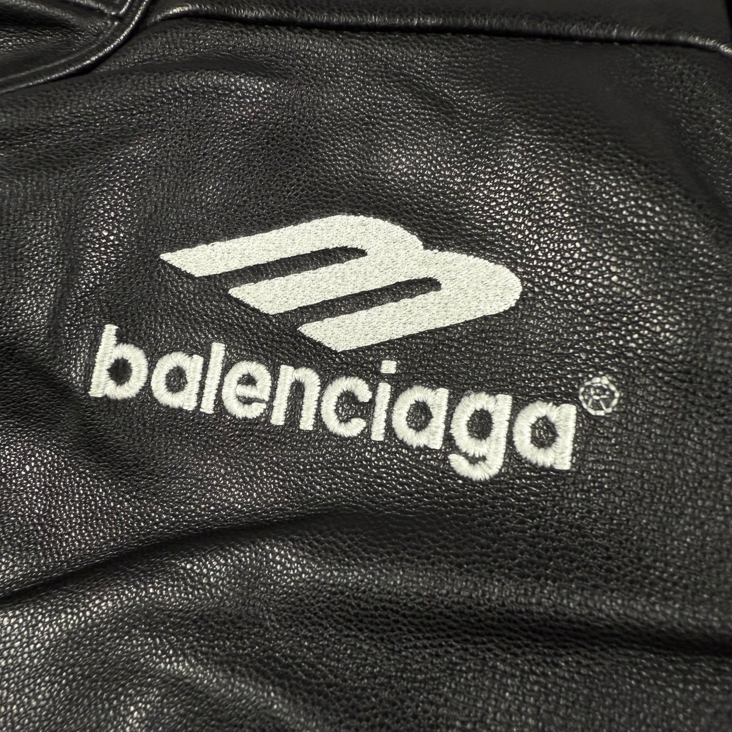 BALENCIAGA 3B Sports Icon leather track jacket