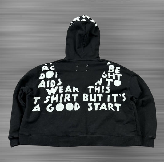 Maison Margiela Oversized Painted Aids Cropped Hoodie