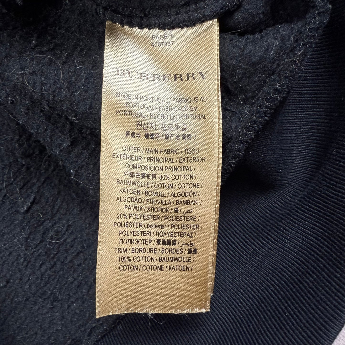 Burberry Embroidered Big Logo ‘Black’ Hoodie