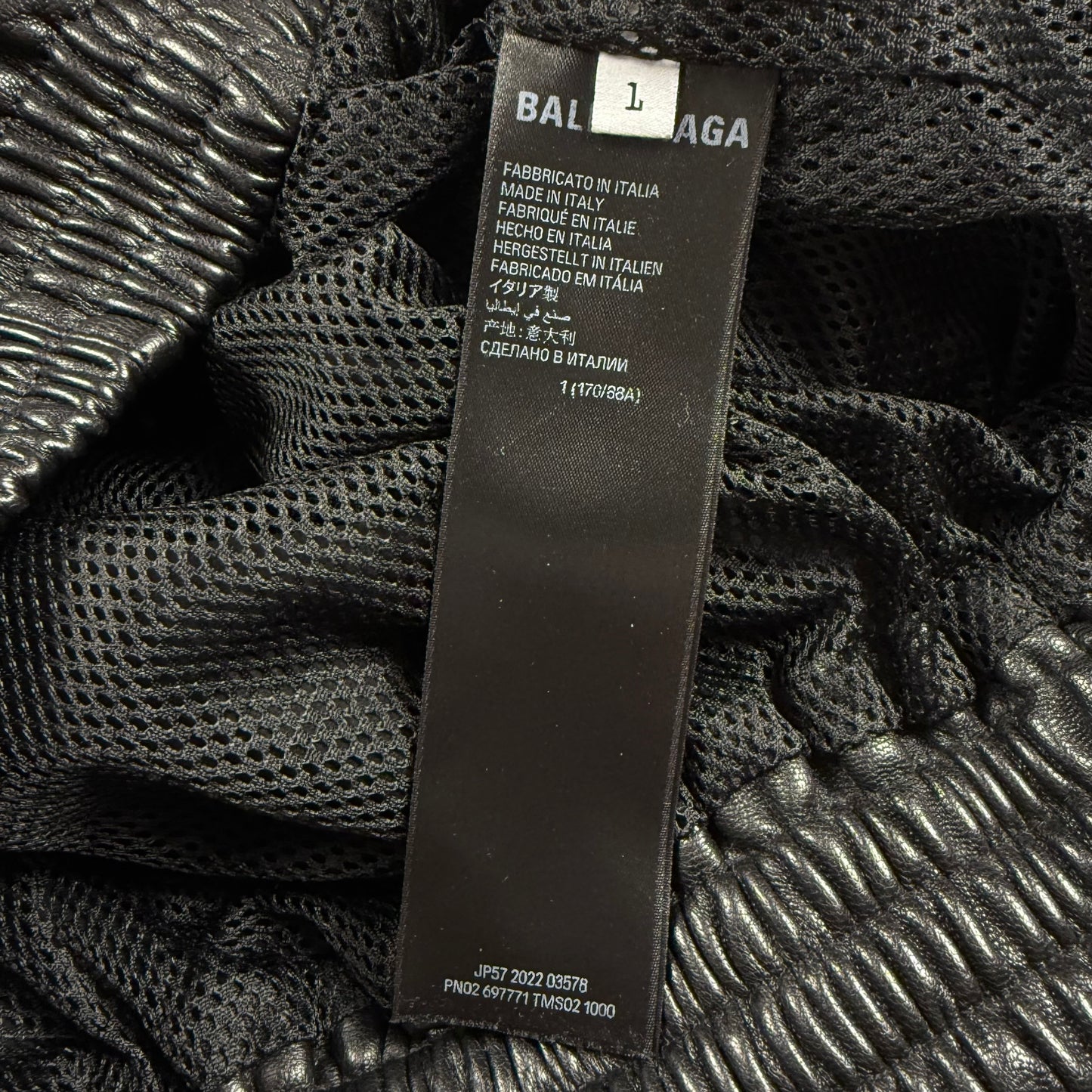 BALENCIAGA 3B Sports Icon leather track jacket