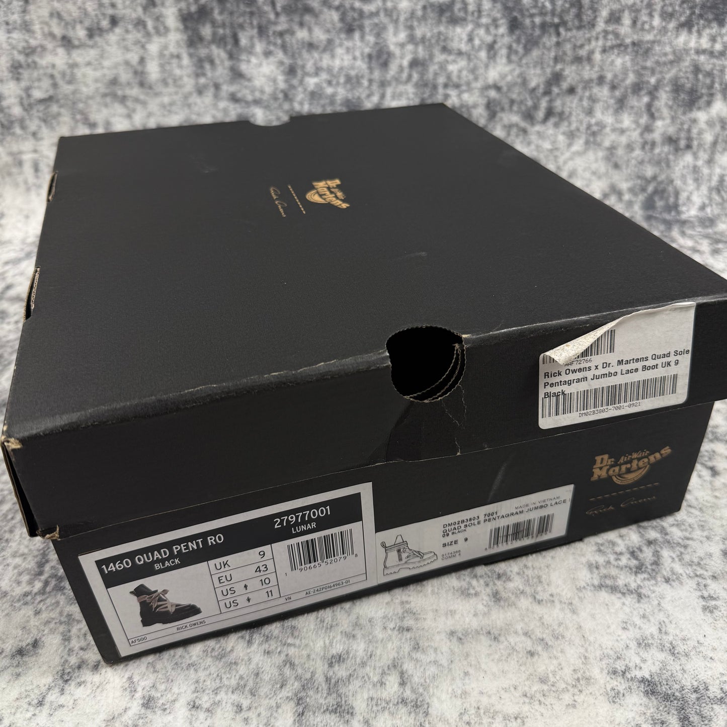Rick Owens x Dr. Martens 1460 Quad Sole Pentagram Jumbo Lace Boots