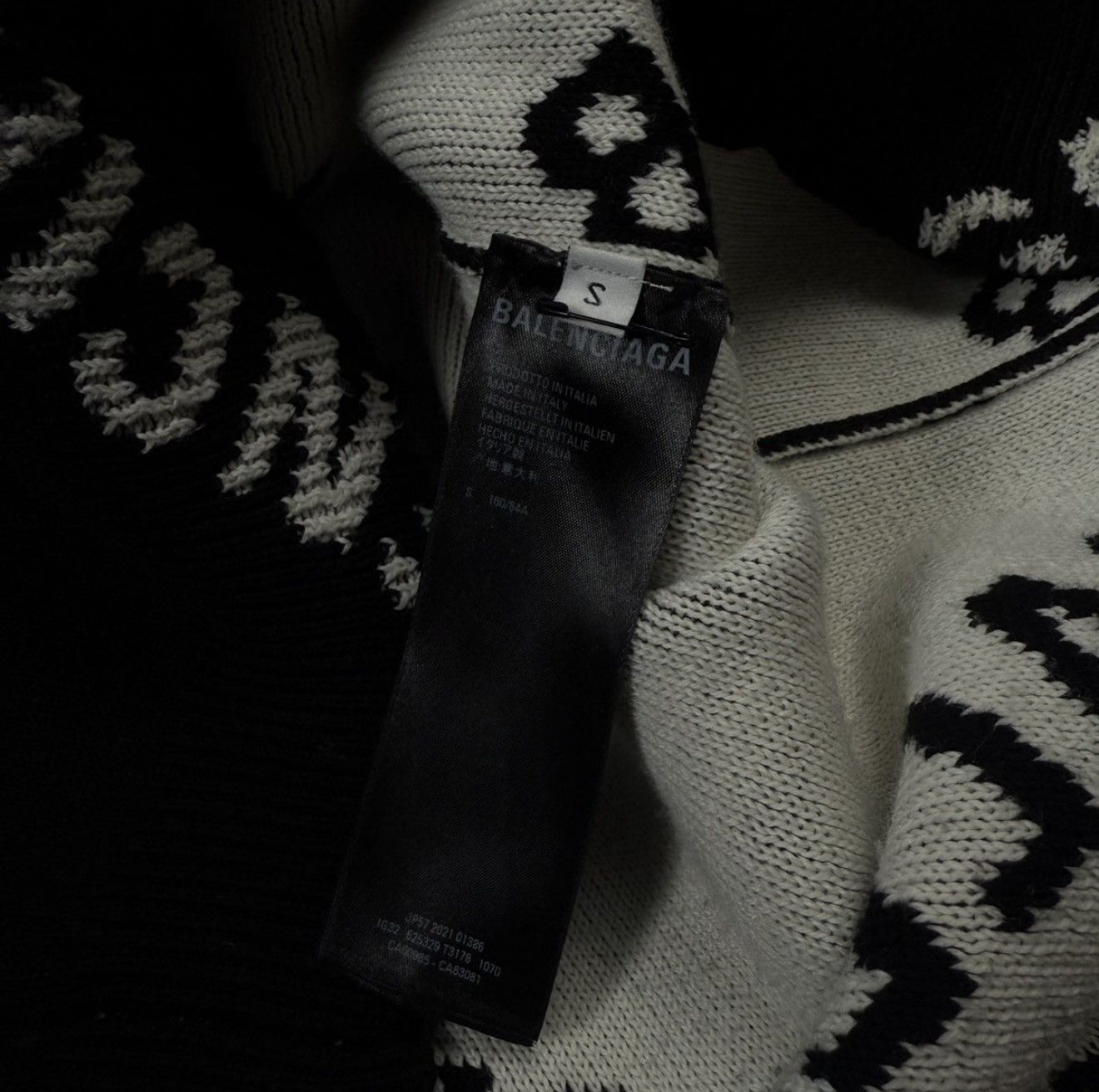 Balenciaga Black Monogram Knit Sweater