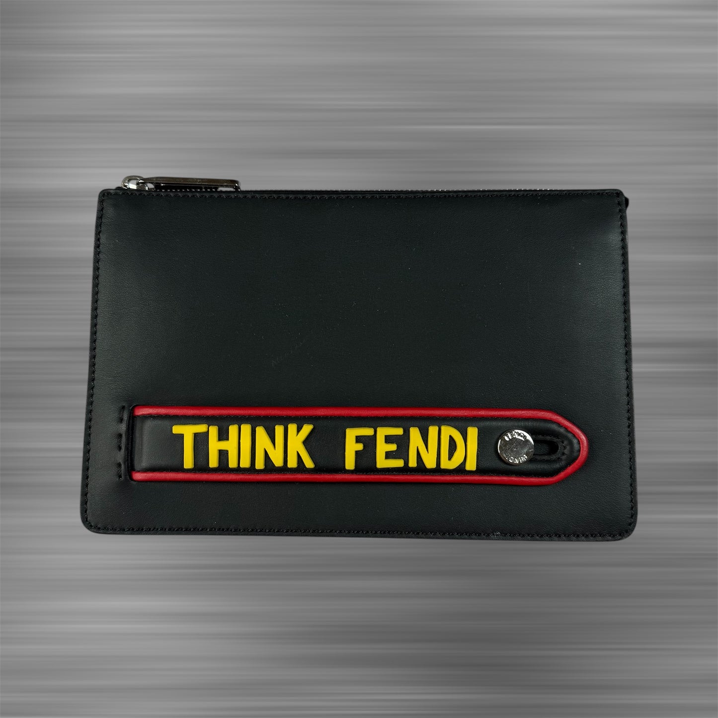 Fendi Black Think Fendi Pouch