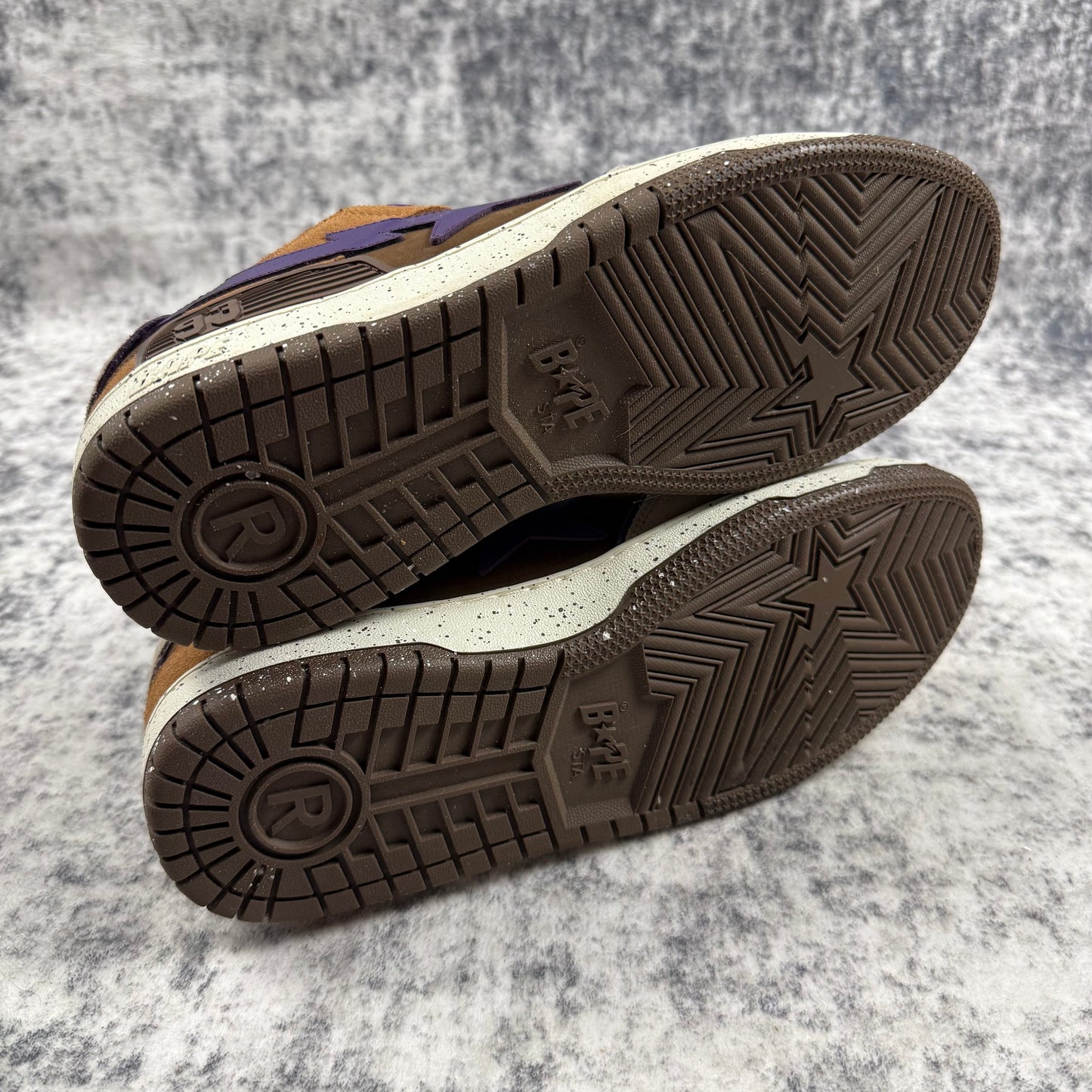 BAPE STA Low ‘Brown/Purple’ Leather Sneakers