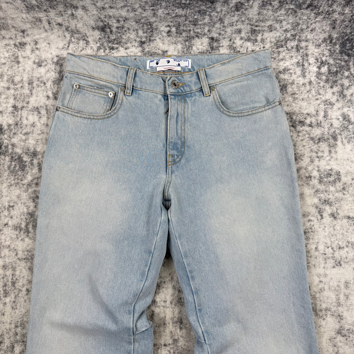 Off-White FW22 Seasonal Light Wash Flared Denim Jeans