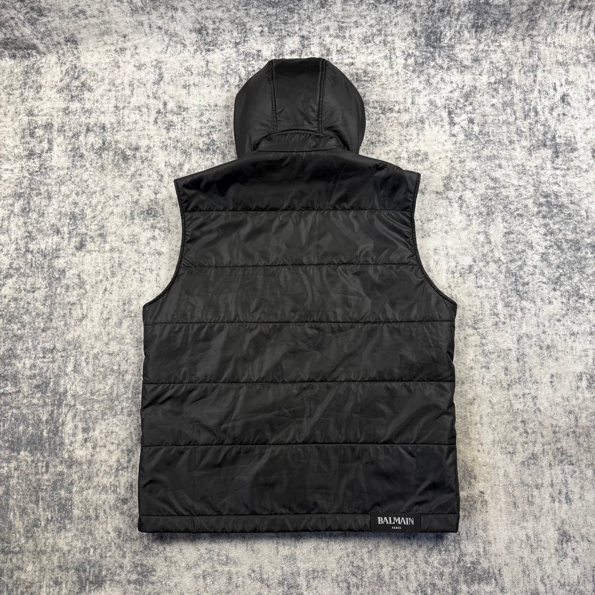 Balmain Padded Quilted Shell Hooded ‘Black’ Gilet