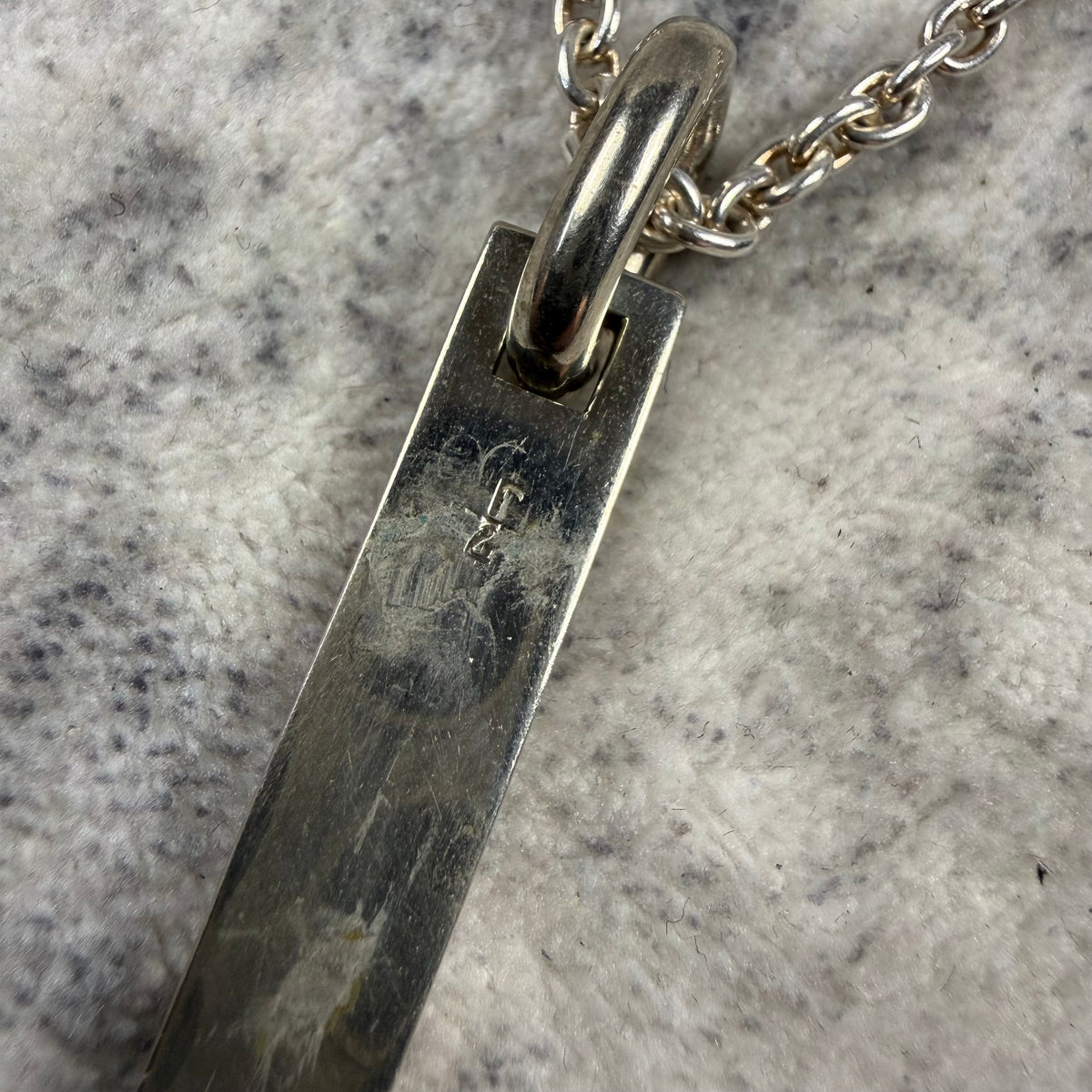 Parts of Four Polished Sterling Silver Long Plate Necklace