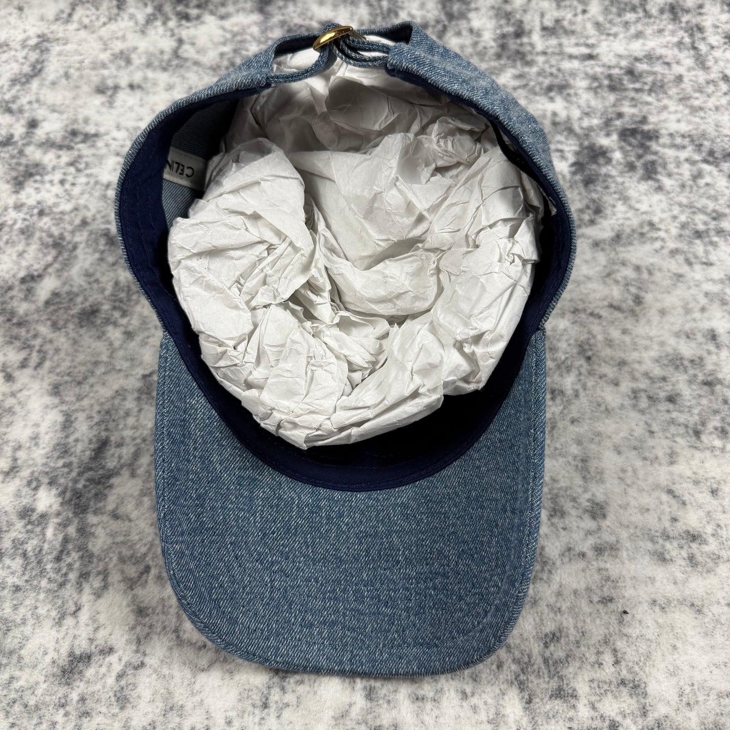 Celine Paris C Logo ‘Blue’ Denim Baseball Cap