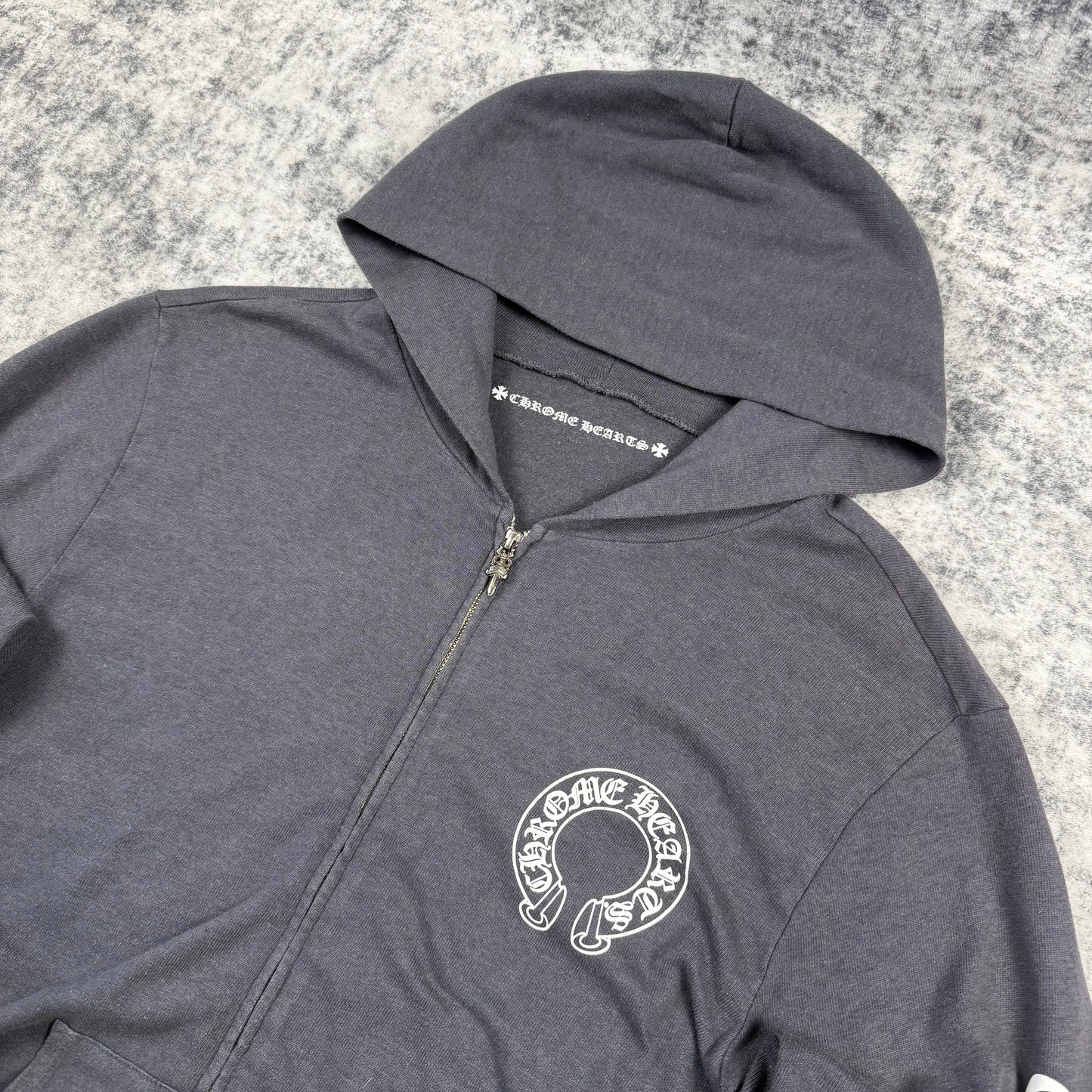 Chrome Hearts Vintage Horseshoe ‘Grey’ Zip Hoodie