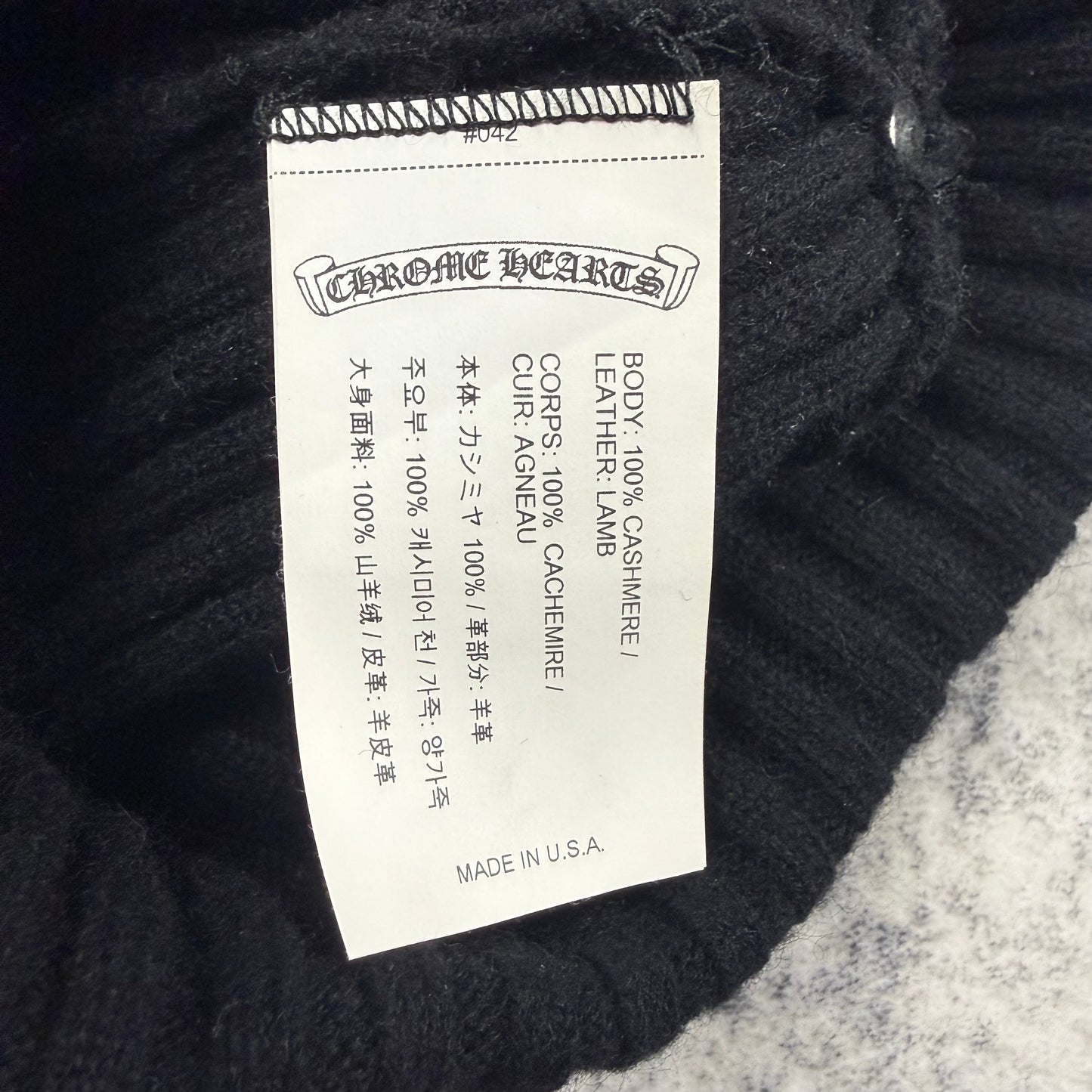 Chrome Hearts Cross Leather Patch ‘Black’ Beanie