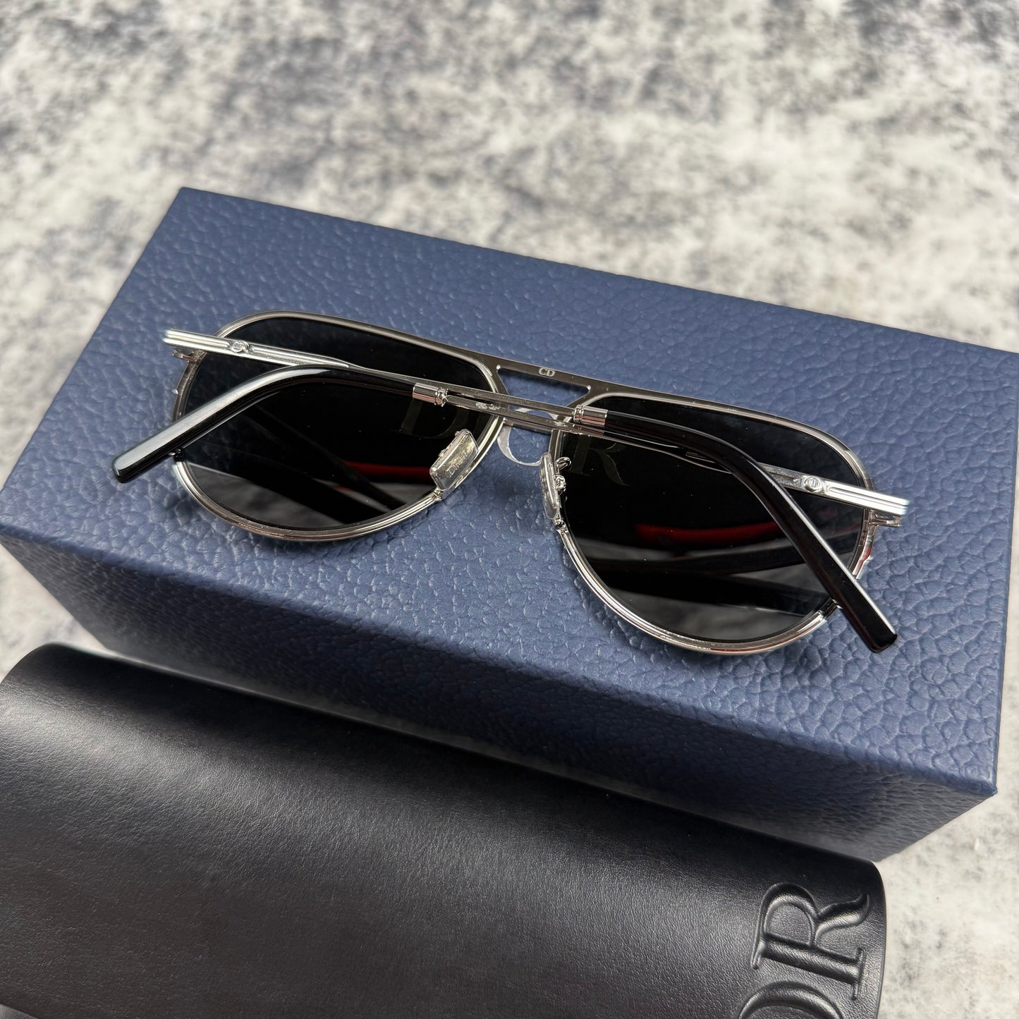 Dior Aviator Sunglasses Oblique Monogram Lens Silver