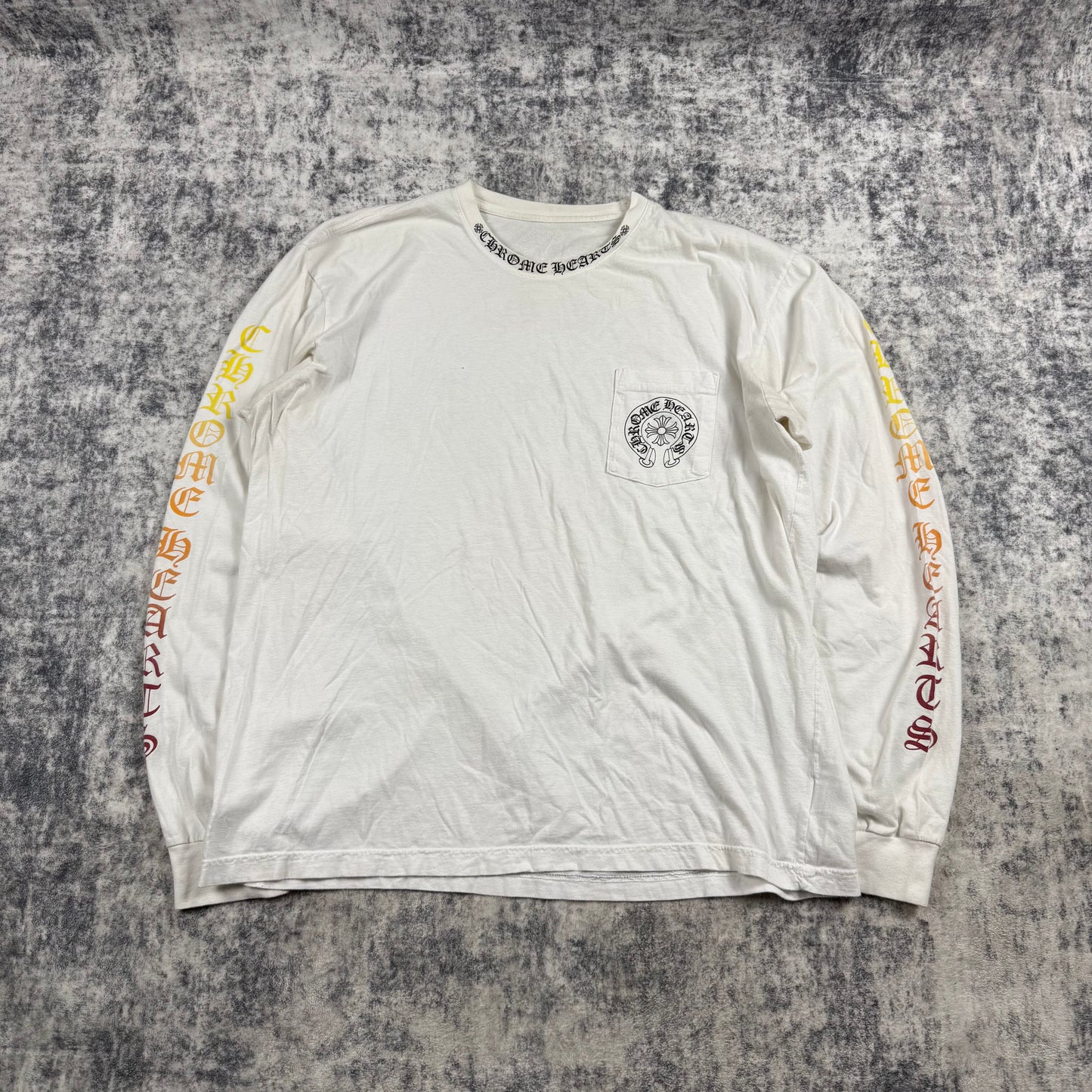 Chrome Hearts Horseshoe Rainbow Logo ‘White’ Long Sleeve