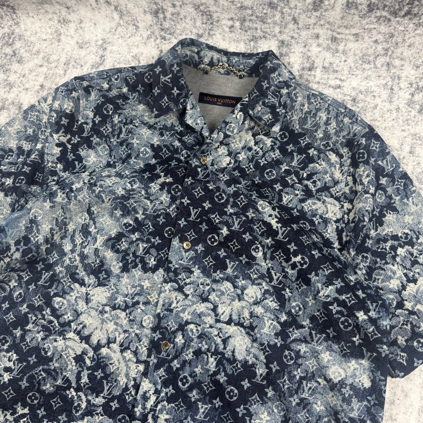 Louis Vuitton 2021 Tapestry Denim Monogram ‘Blue’ Button Up Shirt