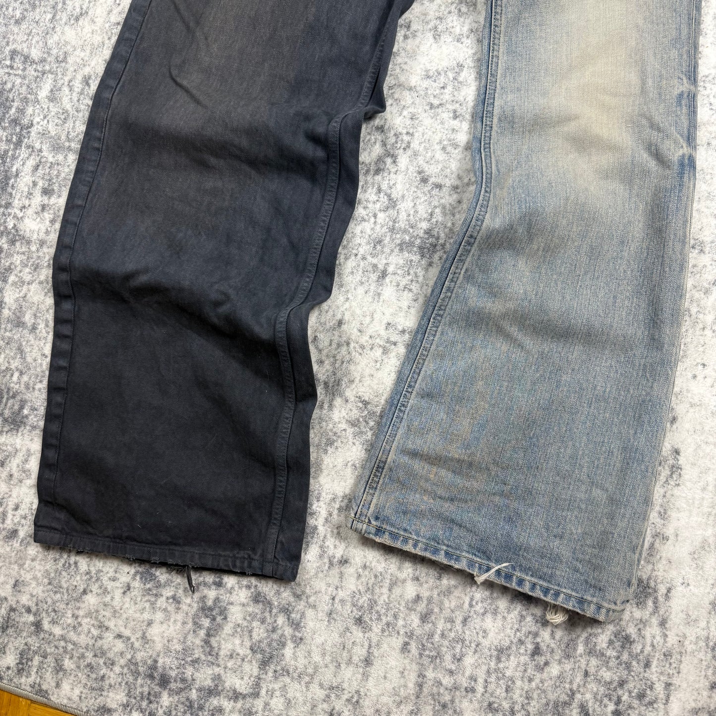 Balenciaga Fifty-Fifty Destroyed ‘Black/Blue’ Jeans