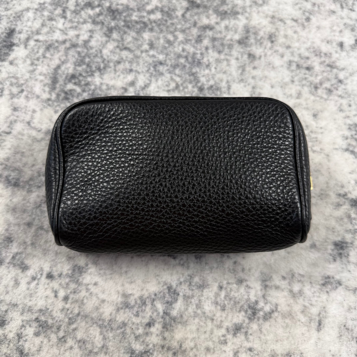 Tom Ford Black Grained Leather Cosmetic Bag