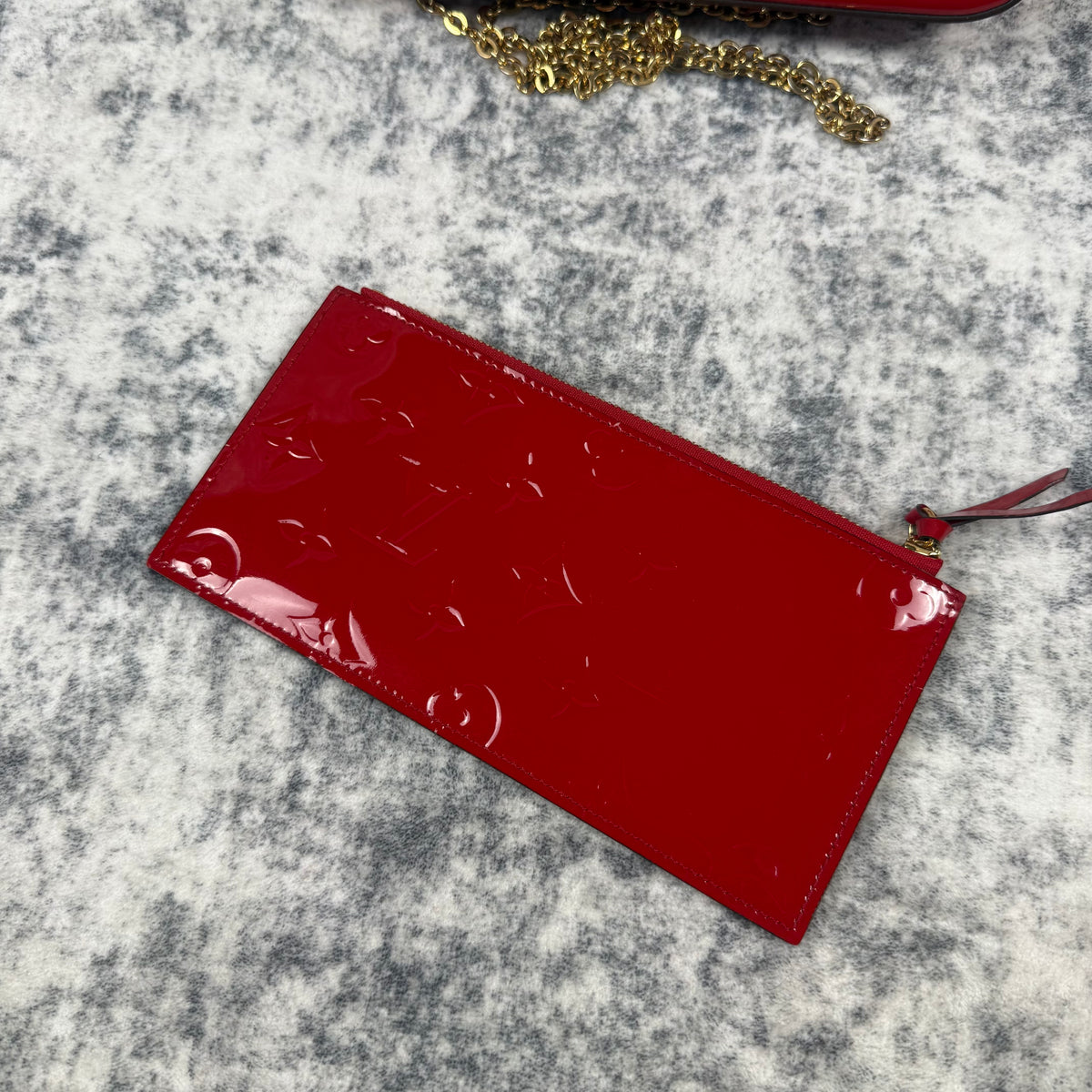 Louis Vuitton Monogram Vernis Pochette Félicie Red Bag