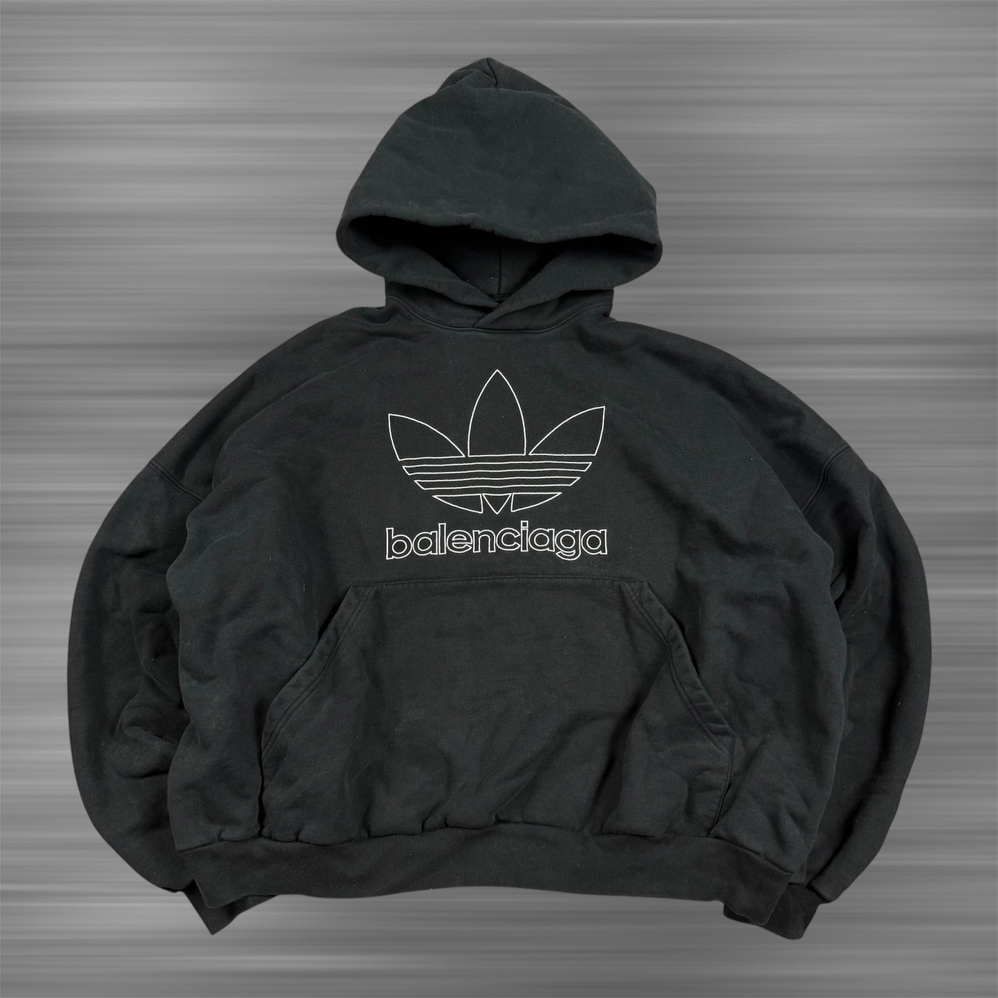Balenciaga x Adidas Embroidered Logo Oversized ‘Black’ Hoodie